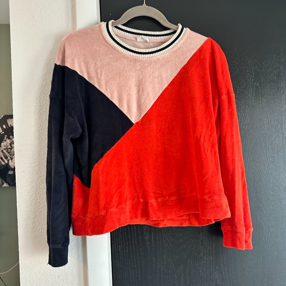 Splendid x Margherita Terry Cloth Bright Asymmetrical Pullover, Small